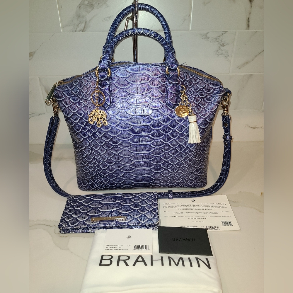 Brahmin Large Duxbury & Ady Wallet Denim Cruz NWT - Picture 2 of 16